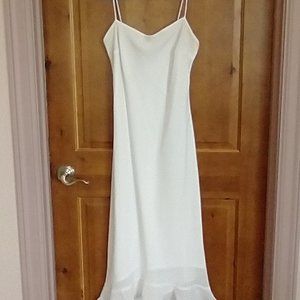 Strapless white chemise dress